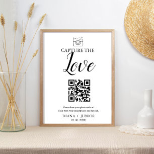 Poster Capture moderne Le code QR Love Mariage Signal