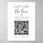Poster Capturer le panneau d'amour. Code QR mariage noir (Devant)
