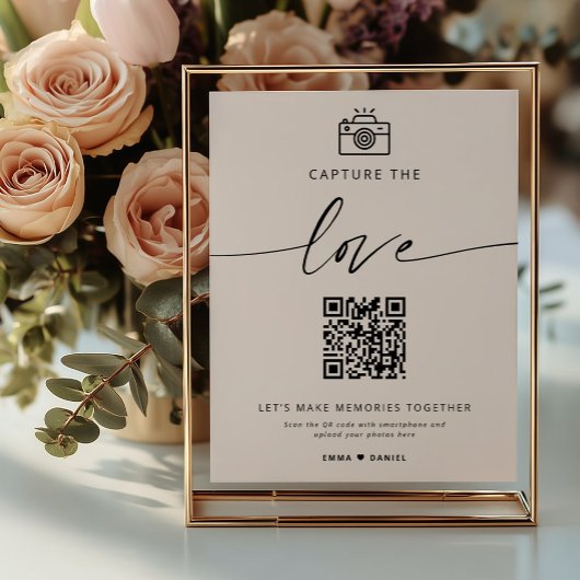 Poster Capturez la photo Love Mariage Code QR Signer