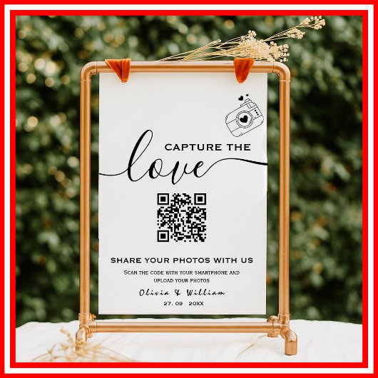 Poster Capturez l'amour Code QR de photo de mariage moder