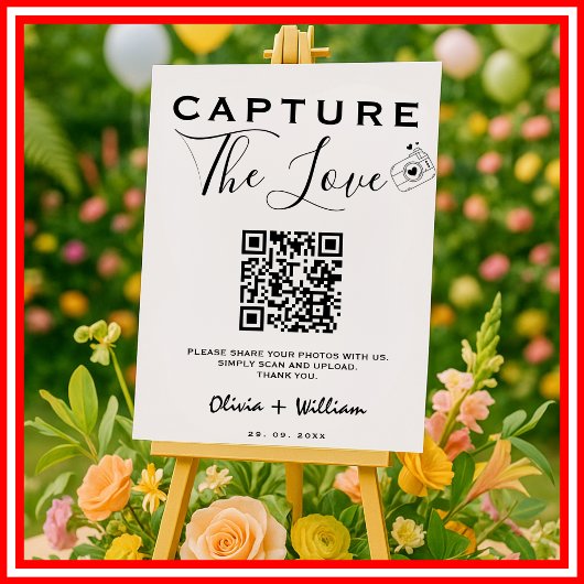 Poster Capturez l'amour, partagez l'amour Code QR moderne