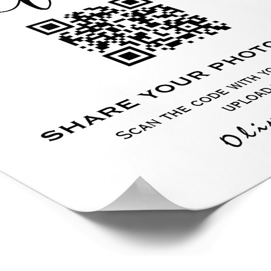 Poster Capturez L'Amour Photo QR Code Mariage moderne (Coin)