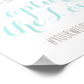 Poster Capturez le hashtag Mariage Love Aqua Blue (Coin)