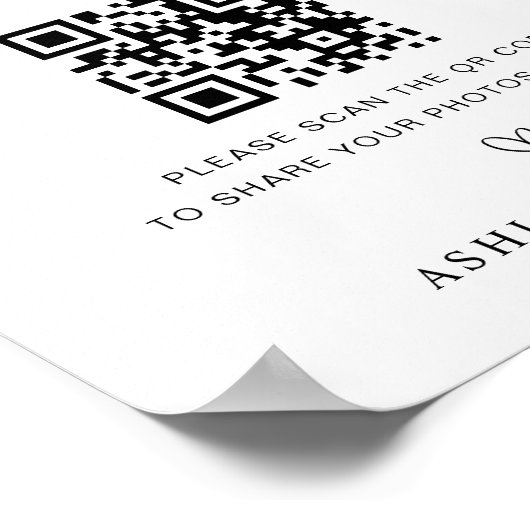 Poster Capturez le Mariage Love Qr Code (Coin)