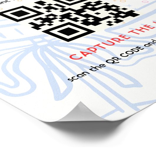 Poster Capturez le Wedding shower de code QR Coquette Lov (Coin)