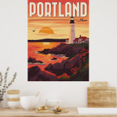 Poster Capturez l'essence de Portland, phare du Maine (Cuisine)