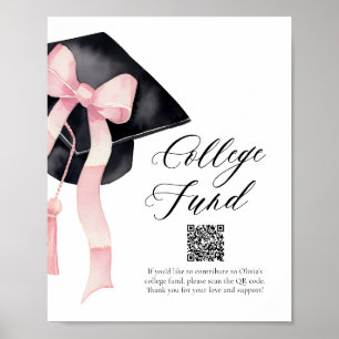 Poster Capuchon de graduation à dégradé de rose moderne a