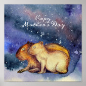 Poster Capy Fête des Mères Cute Capybara Baby & Maman Per (Devant)