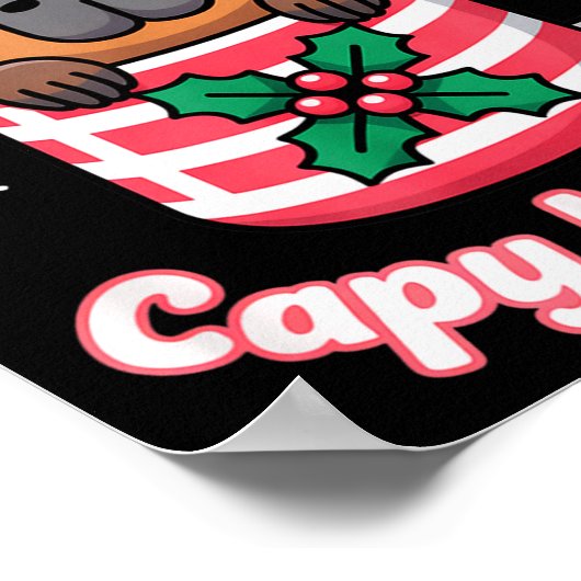 Poster Capy Holidays Cute Capybara Christmas Santa Hat (Coin)