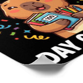 Poster Capybara 100e jour d'école Mignon Capy Animal (Coin)