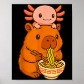 Poster Capybara Anime Ramen Axolotl Funny Graphic Kawaii  (Devant)