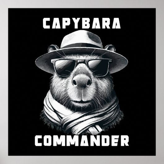 Poster Capybara Avec Lunettes De Soleil Capy Commander (Devant)