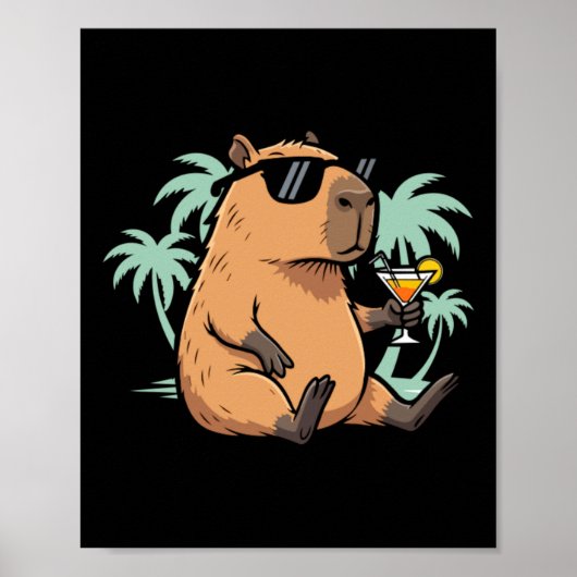 Poster Capybara avec queue - ambiance détendue (Devant)
