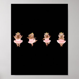 Poster Capybara Ballerine Mignonne Danse Danse de Ballet