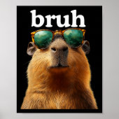 Poster Capybara Bruh With Sungles Funny Meme Lovers Men W (Devant)