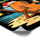 Poster Capybara Christmas Holiday Beach Vibes Merry And C (Coin)