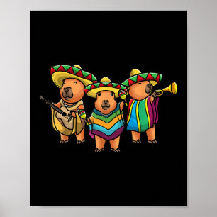 Poster Capybara Cinco De Mayo Groupe Mexicain Musicien En