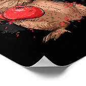Poster Capybara de boxe avec gants de boxe kickboxing amu (Coin)