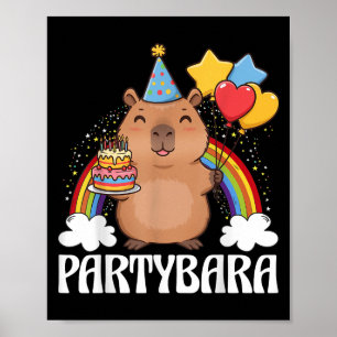 Poster Capybara de fête drôle Joyeux anniversaire aux gar