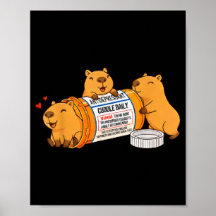 Poster Capybara drôle antidépresseur Zoo garçons filles e