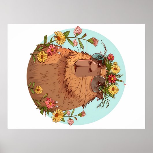 Poster Capybara en lunettes de soleil Été (Devant)
