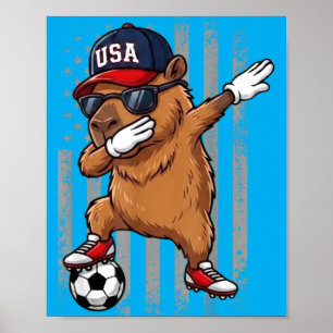 Poster Capybara faisant le dab Funny garçons filles enfan