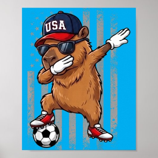 Poster Capybara faisant le dab Funny garçons filles enfan (Devant)