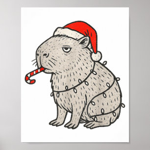 Poster Capybara fumant un Noël affreux Cigarette Gen Z