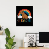 Poster Capybara Gift Girls Unicorn Rainbow Capybara (Bureau à domicile)