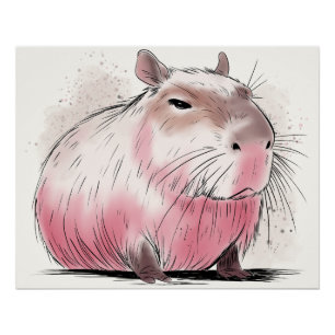 Poster Capybara grincheux