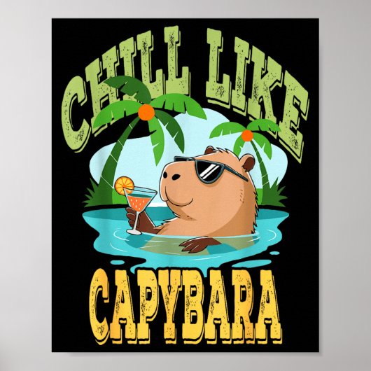 Poster Capybara Holidays - Funny Zen Rodent Quote Gift (Devant)