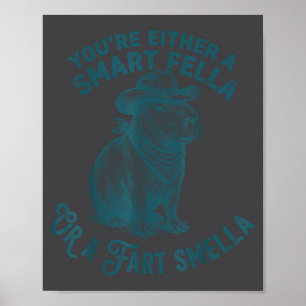 Poster Capybara Intelligent Gars Ébouriffant Rigolo Cowbo