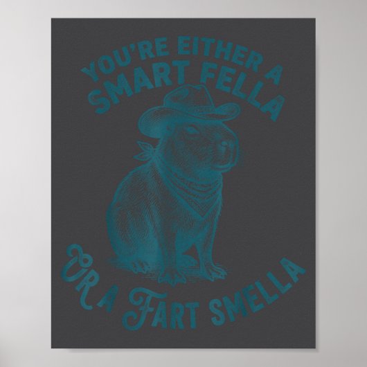 Poster Capybara Intelligent Gars Ébouriffant Rigolo Cowbo (Devant)