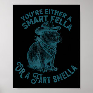 Poster Capybara Intelligent Gars Pet Fart Puanteur Drôle