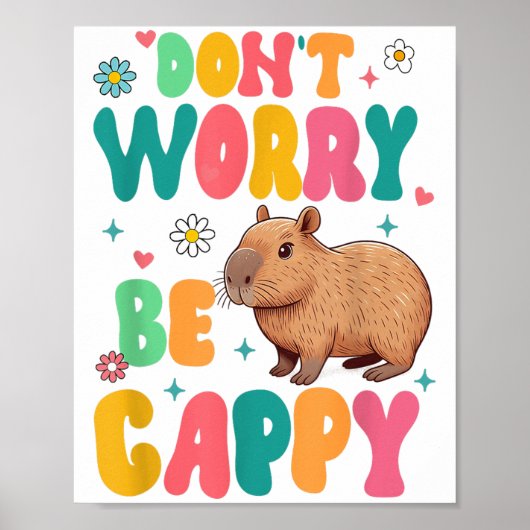 Poster Capybara Lover Motivation Sitive Don't That Worry (Devant)