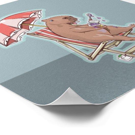 Poster Capybara Manger Yogourt (Coin)