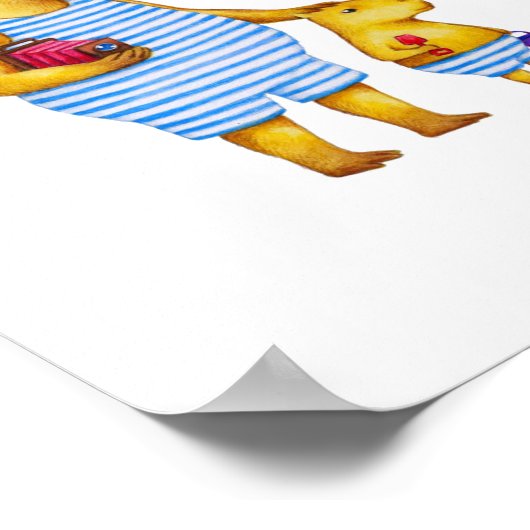 Poster Capybara père et fils 8 x 10 Imprimer (Coin)