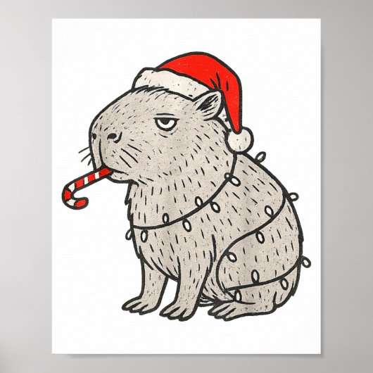 Poster Capybara Smoking Christmas Ugly Cigarette Gen Z  (Devant)