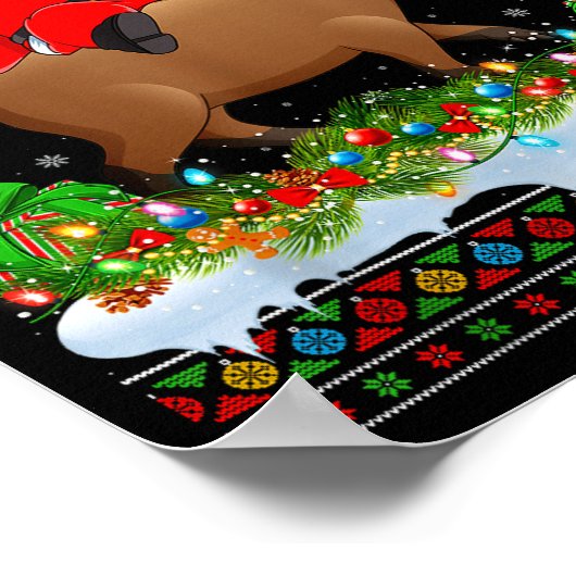 Poster Capybara Xmas Pajamas Ugly Santa Riding Capybara C (Coin)