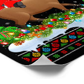 Poster Capybara Xmas Pajamas Ugly Santa Riding Capybara C (Coin)