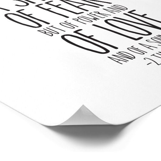 Poster Car Dieu ne nous a pas donné l'esprit, 2 Timothée  (Coin)