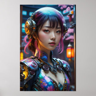 Poster Caractère Anime futuriste
