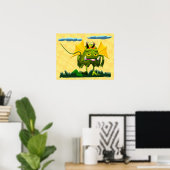 Poster Caractère Animé Monstre de marais vert (Bureau à domicile)