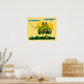 Poster Caractère Animé Monstre de marais vert (Cuisine)
