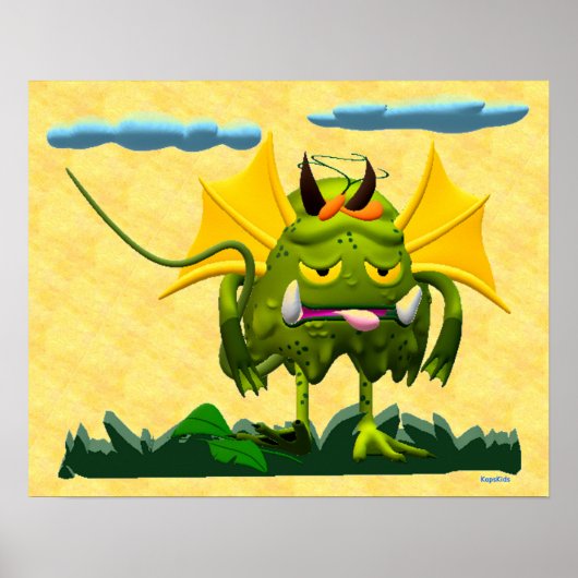 Poster Caractère Animé Monstre de marais vert (Devant)
