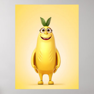 Poster Caractère de banane drôle