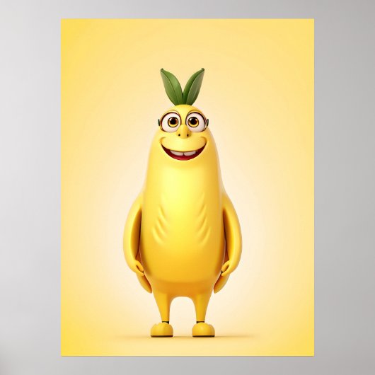 Poster Caractère de banane drôle (Devant)