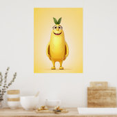 Poster Caractère de banane drôle (Cuisine)