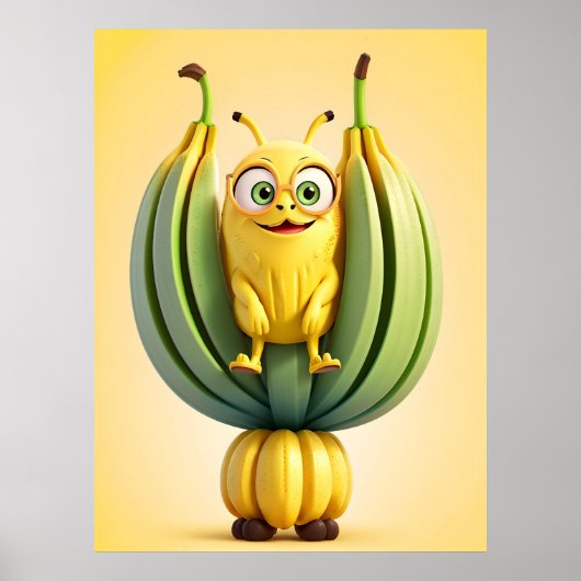 Poster Caractère de banane drôle (Devant)