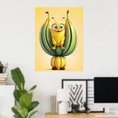 Poster Caractère de banane drôle (Bureau à domicile)